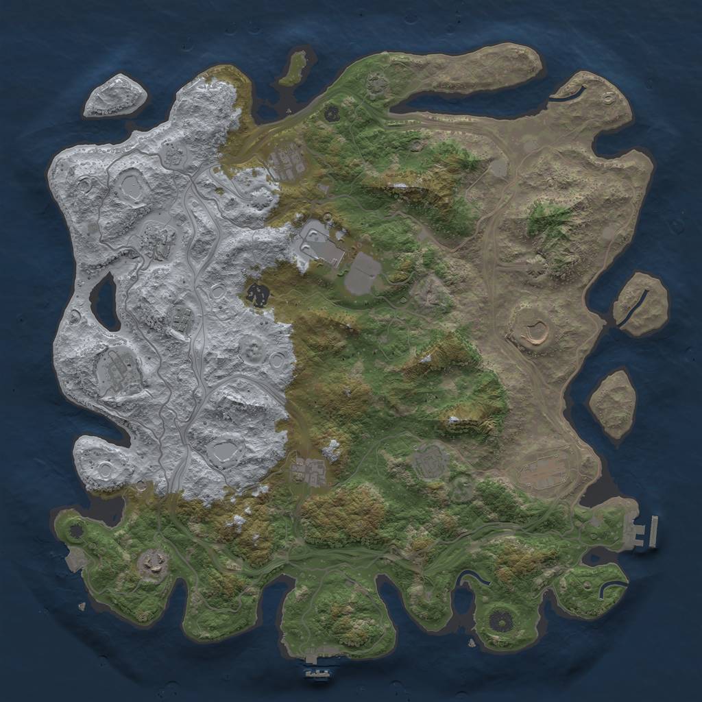Rust Map: Procedural Map, Size: 4500, Seed: 252598987, 19 Monuments