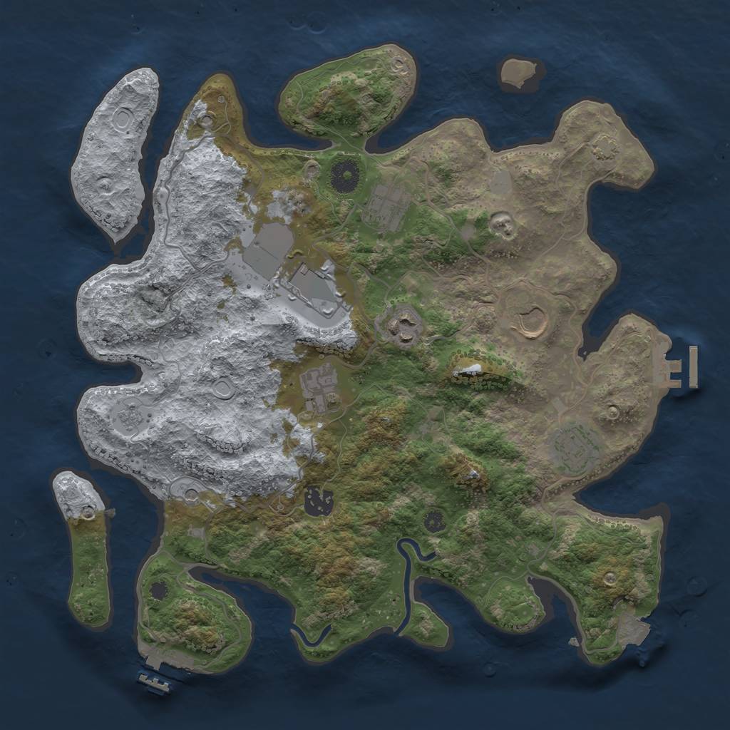 Rust Map: Procedural Map, Size: 3500, Seed: 1888289683, 15 Monuments