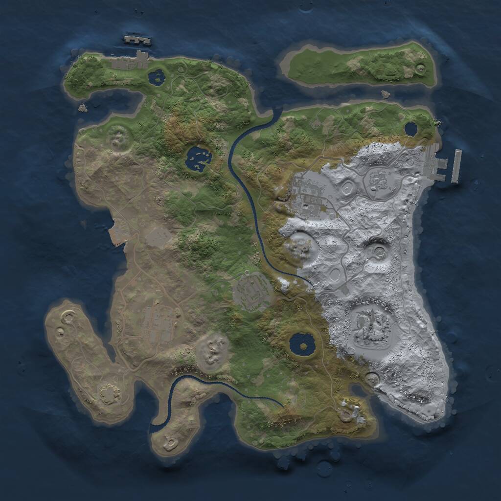 Rust Map: Procedural Map, Size: 3000, Seed: 3514986, 11 Monuments
