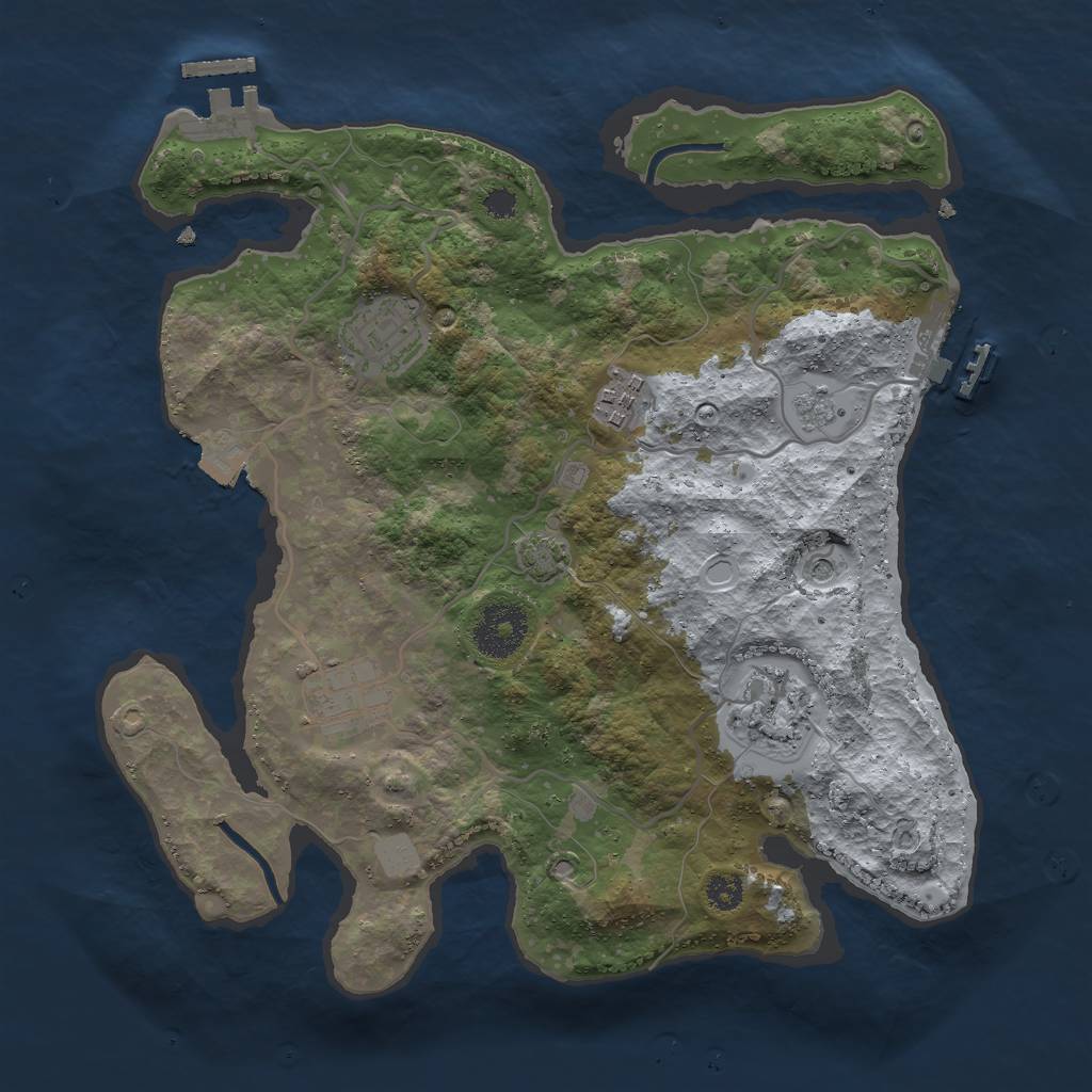 Rust Map: Procedural Map, Size: 3000, Seed: 3514986, 12 Monuments