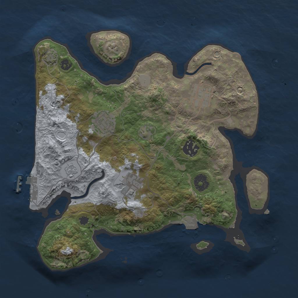 Rust Map: Procedural Map, Size: 2800, Seed: 1735959718, 10 Monuments