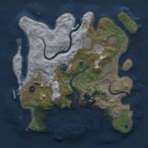 Thumbnail Rust Map: Procedural Map, Size: 3500, Seed: 44991, 13 Monuments