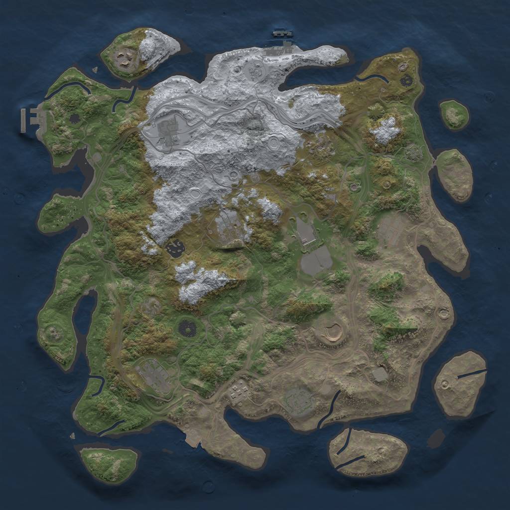 Rust Map: Procedural Map, Size: 4250, Seed: 2192024, 19 Monuments