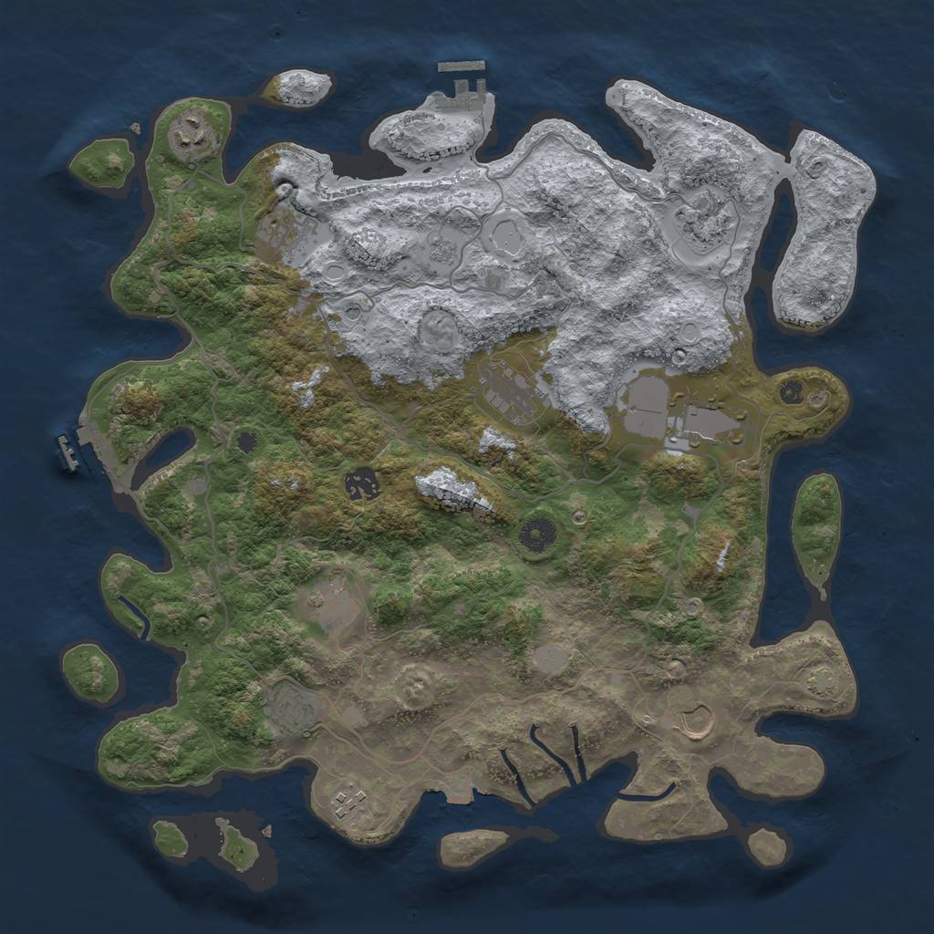 Rust Map: Procedural Map, Size: 4000, Seed: 21901, 18 Monuments