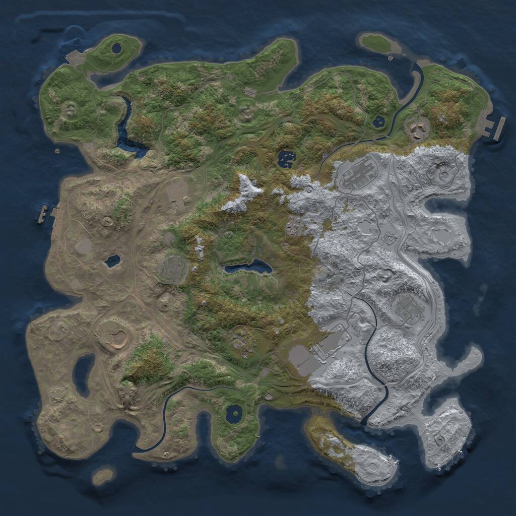 Rust Map: Procedural Map, Size: 4250, Seed: 898180192, 16 Monuments