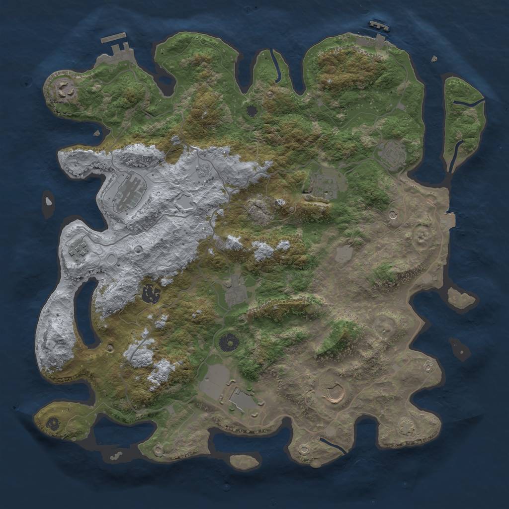 Rust Map: Procedural Map, Size: 4000, Seed: 202409021, 17 Monuments