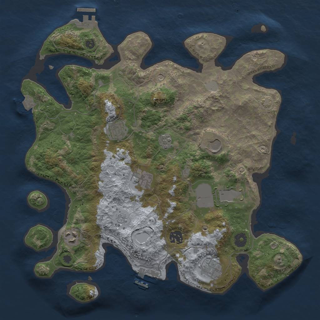 Rust Map: Procedural Map, Size: 3500, Seed: 823085855, 16 Monuments