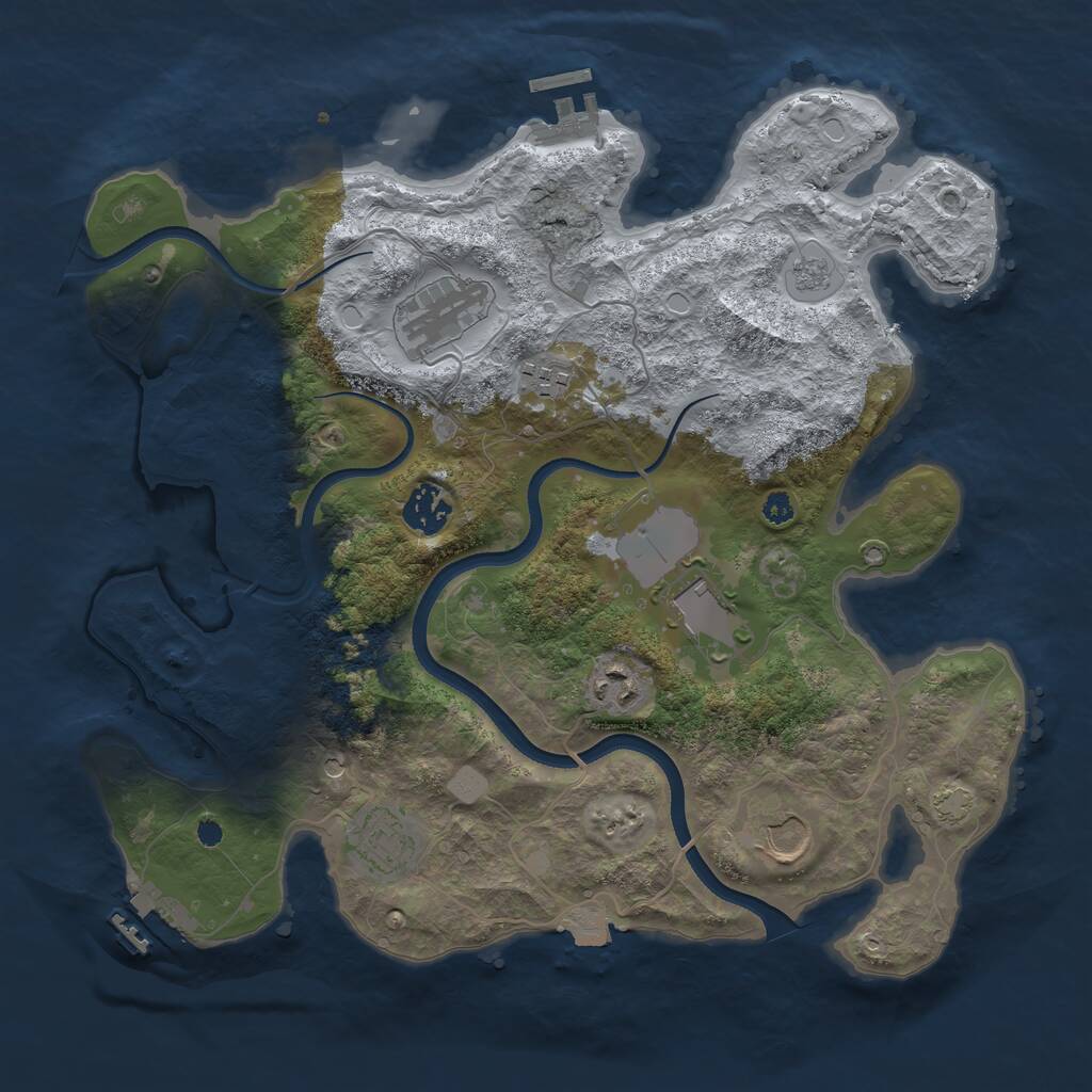 Rust Map: Procedural Map, Size: 3500, Seed: 238706683, 13 Monuments