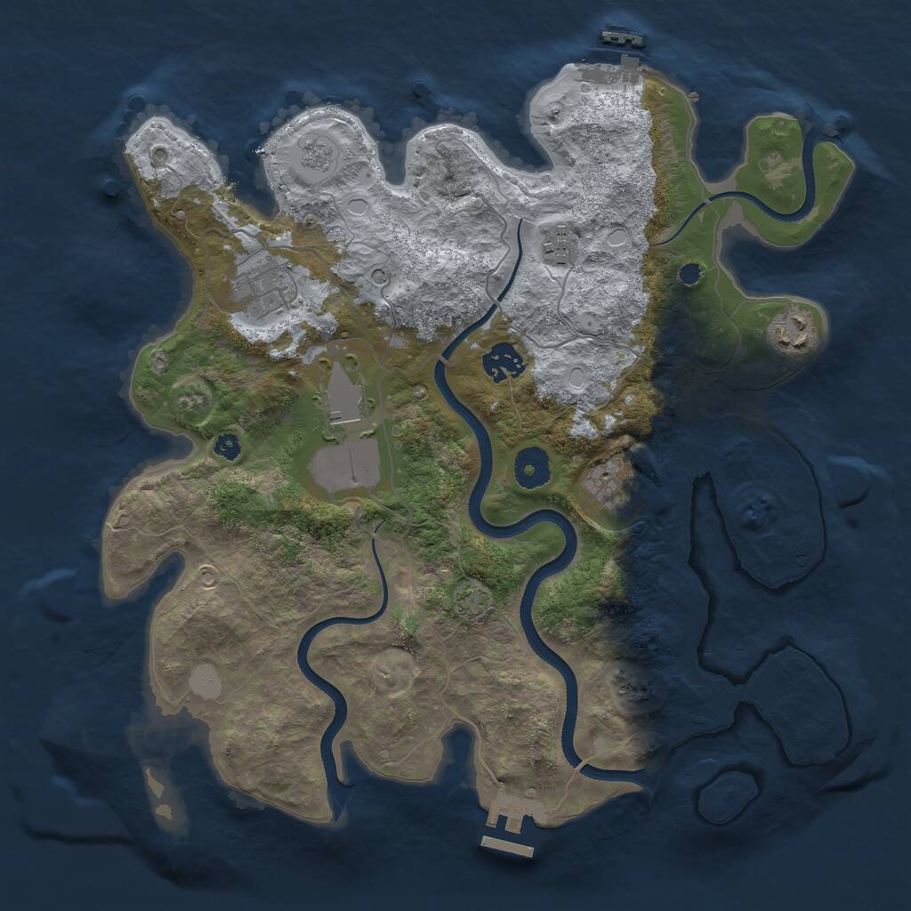 Rust Map: Procedural Map, Size: 3500, Seed: 906512079, 12 Monuments
