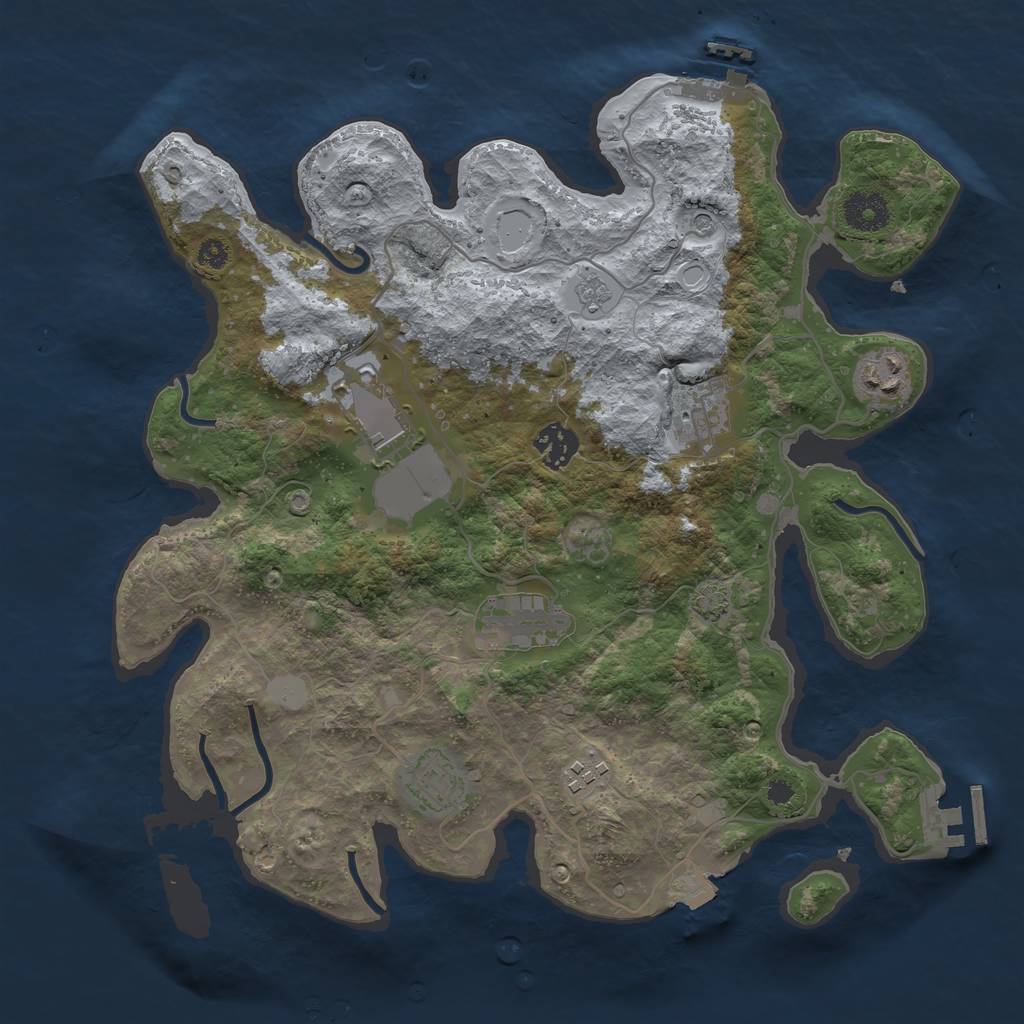 Rust Map: Procedural Map, Size: 3500, Seed: 906512079, 15 Monuments