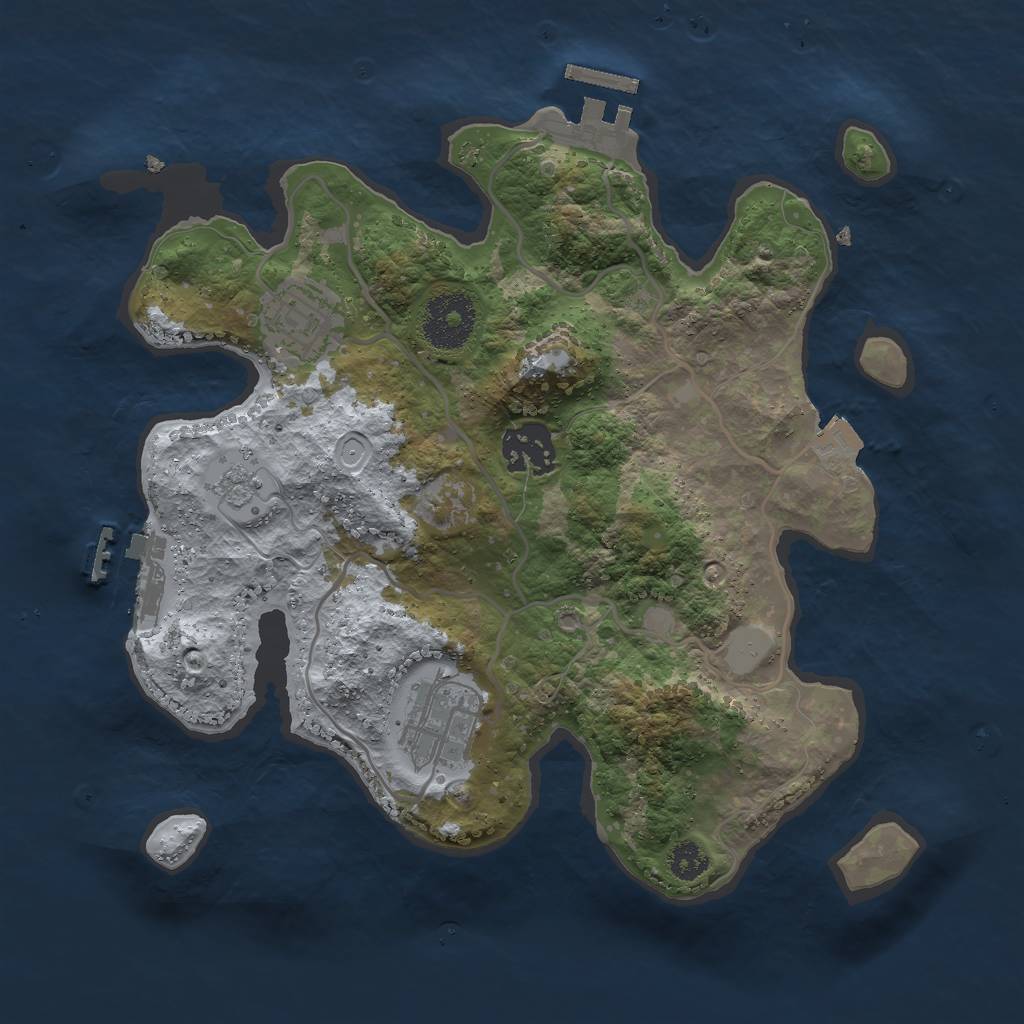 Rust Map: Procedural Map, Size: 2800, Seed: 746192863, 9 Monuments