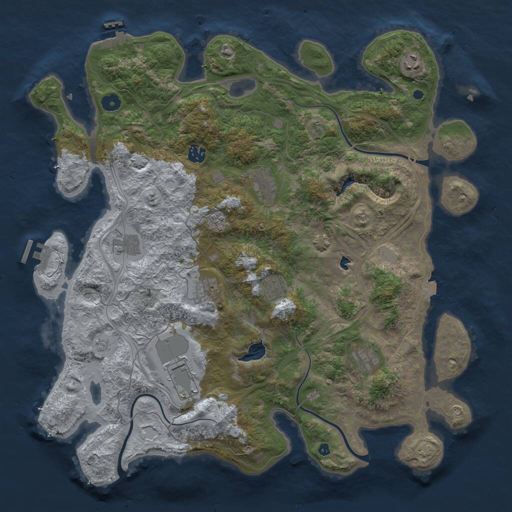 Rust Map: Procedural Map, Size: 4250, Seed: 1134055891, 15 Monuments