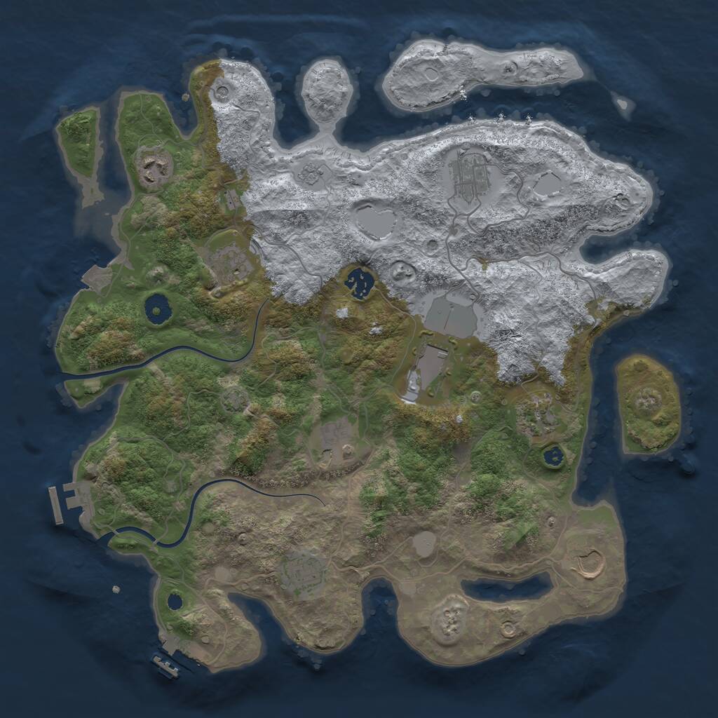 Rust Map: Procedural Map, Size: 3800, Seed: 764398, 15 Monuments