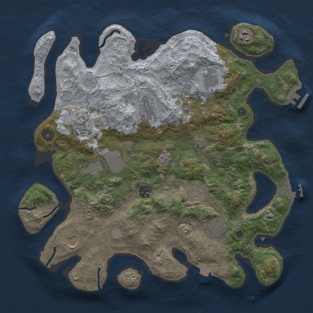 Rust Map: Procedural Map, Size: 3750, Seed: 170288465, 18 Monuments