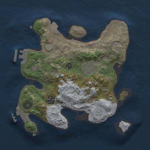 Thumbnail Rust Map: Procedural Map, Size: 2500, Seed: 619105695, 9 Monuments