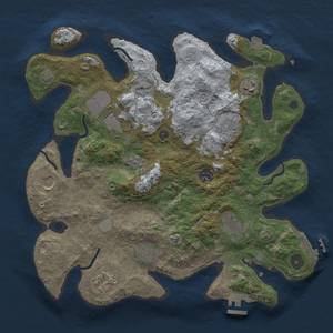 Thumbnail Rust Map: Procedural Map, Size: 3500, Seed: 1953045168, 17 Monuments