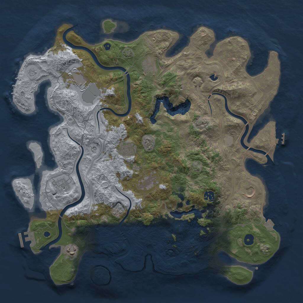 Rust Map: Procedural Map, Size: 4250, Seed: 715572216, 15 Monuments