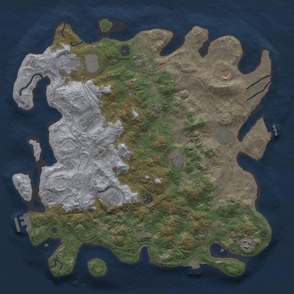 Rust Map: Procedural Map, Size: 4250, Seed: 715572216, 18 Monuments