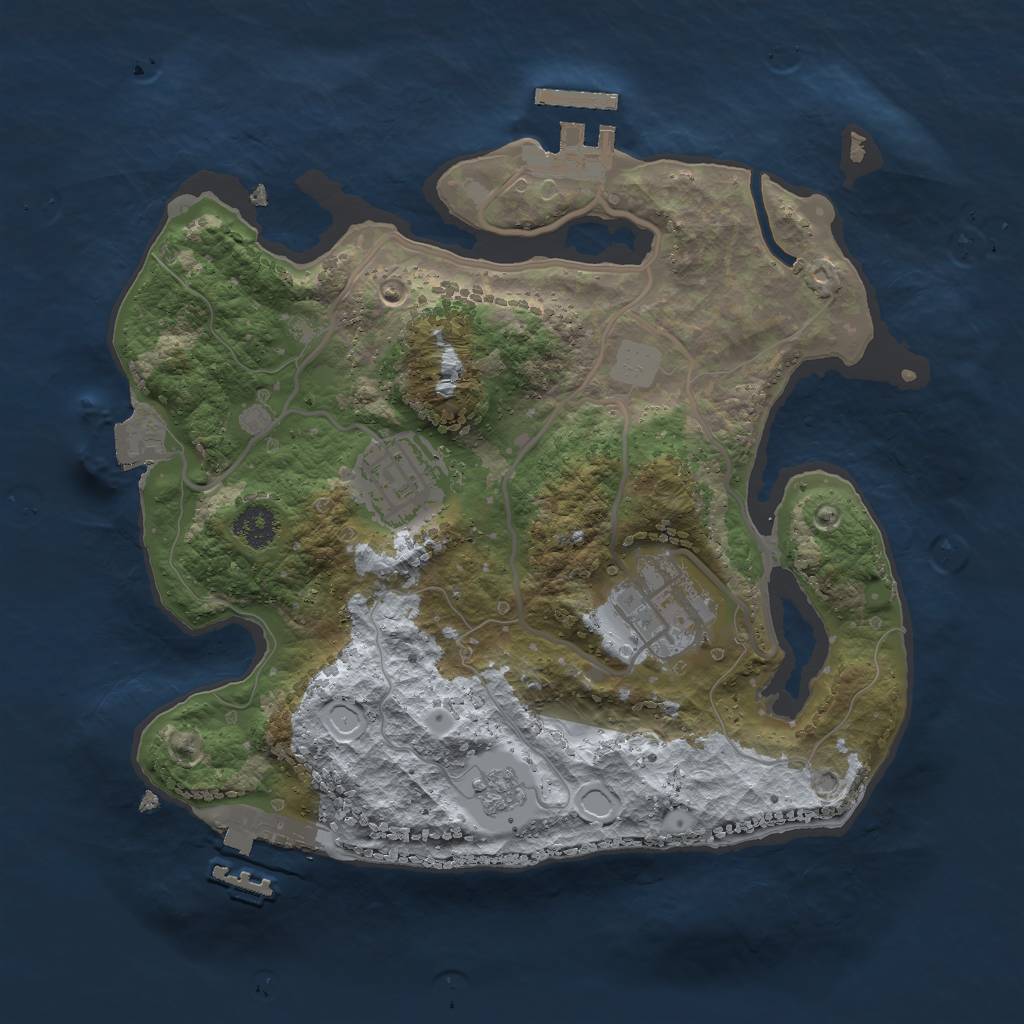 Rust Map: Procedural Map, Size: 2500, Seed: 243234, 8 Monuments