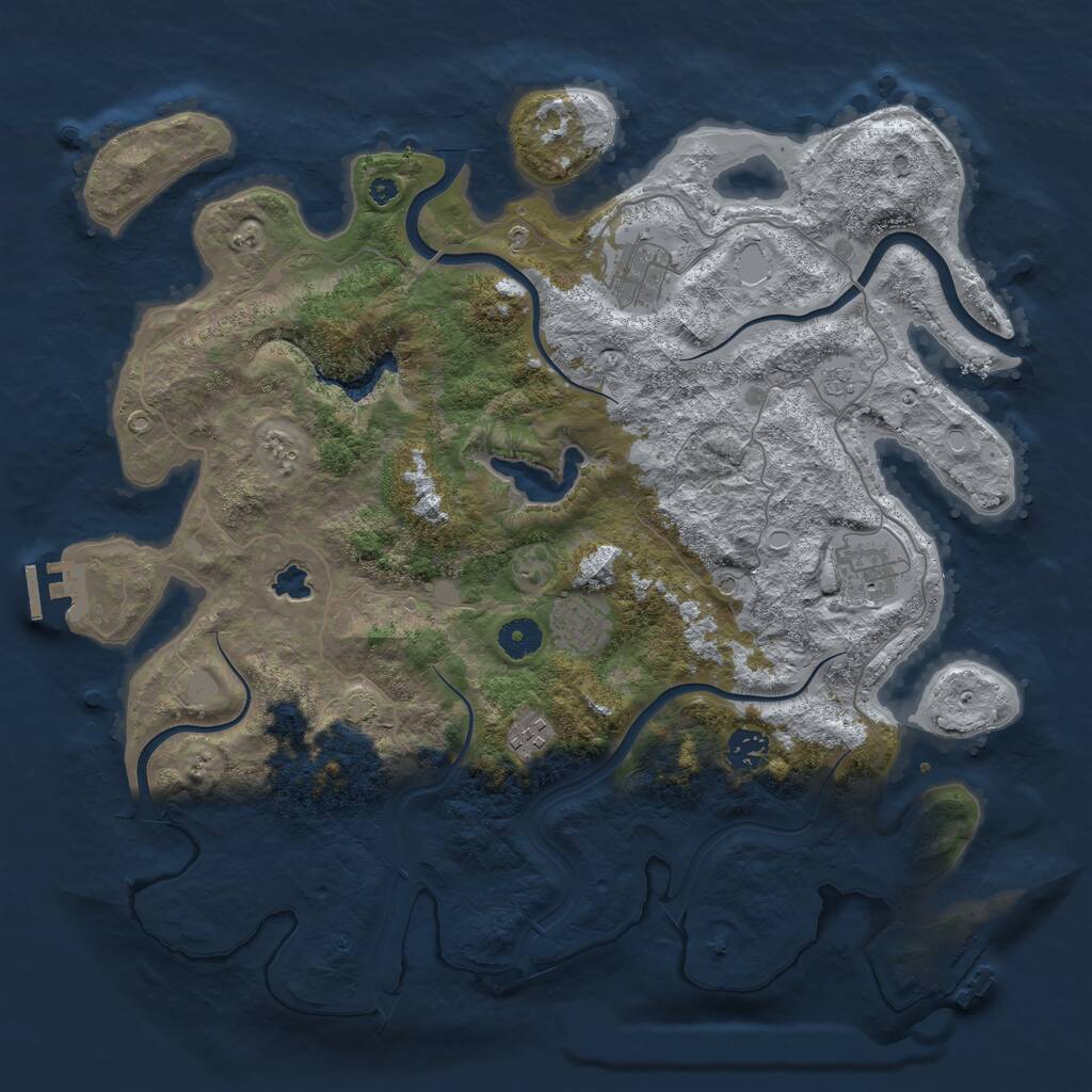 Rust Map: Procedural Map, Size: 4000, Seed: 1022545511, 11 Monuments
