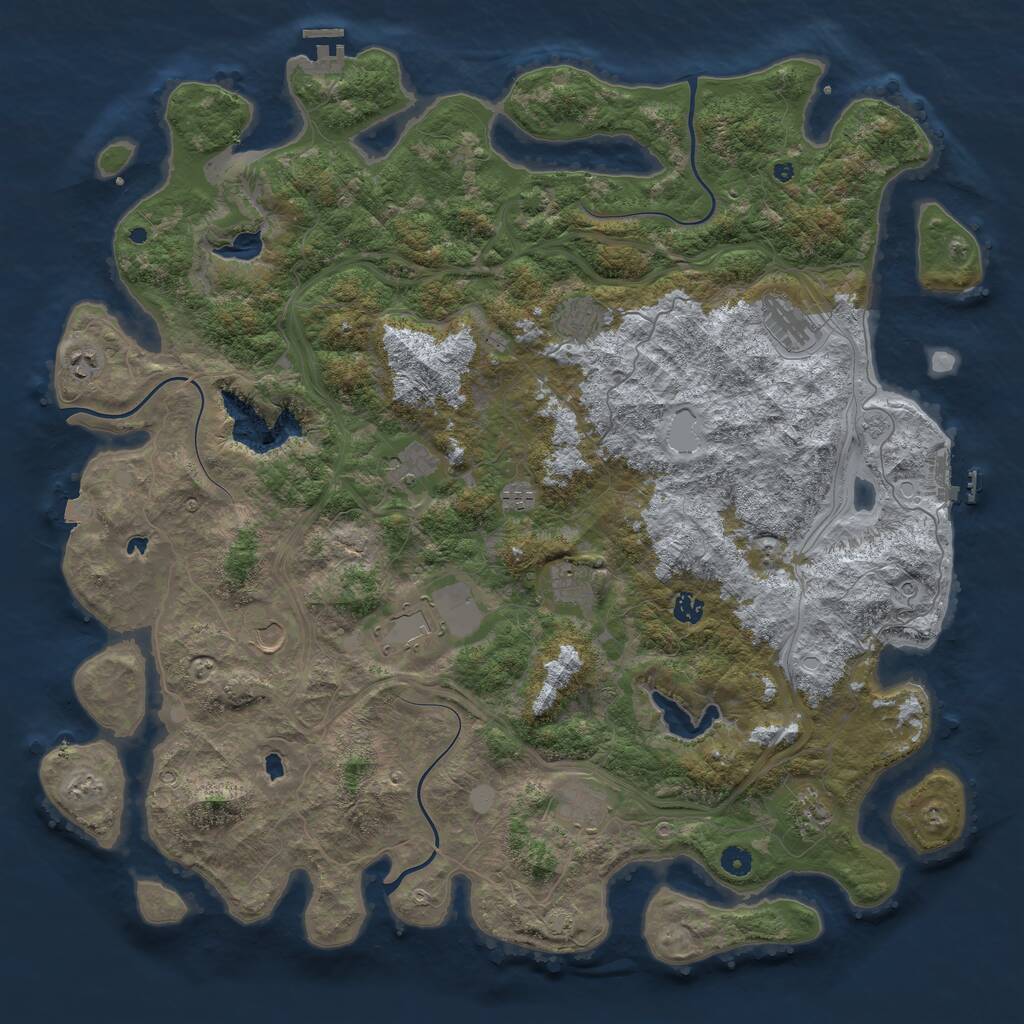 Rust Map: Procedural Map, Size: 4995, Seed: 279596419, 19 Monuments