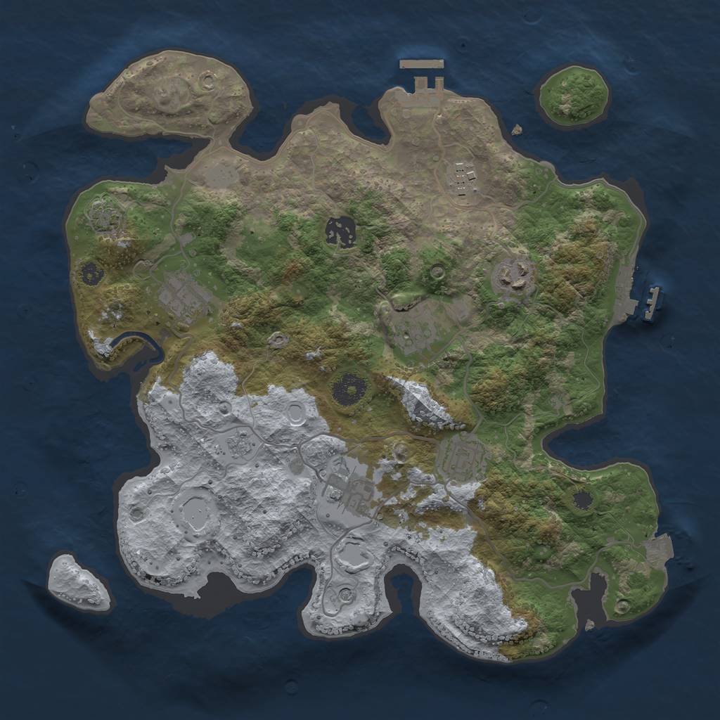 Rust Map: Procedural Map, Size: 3300, Seed: 976615000, 15 Monuments