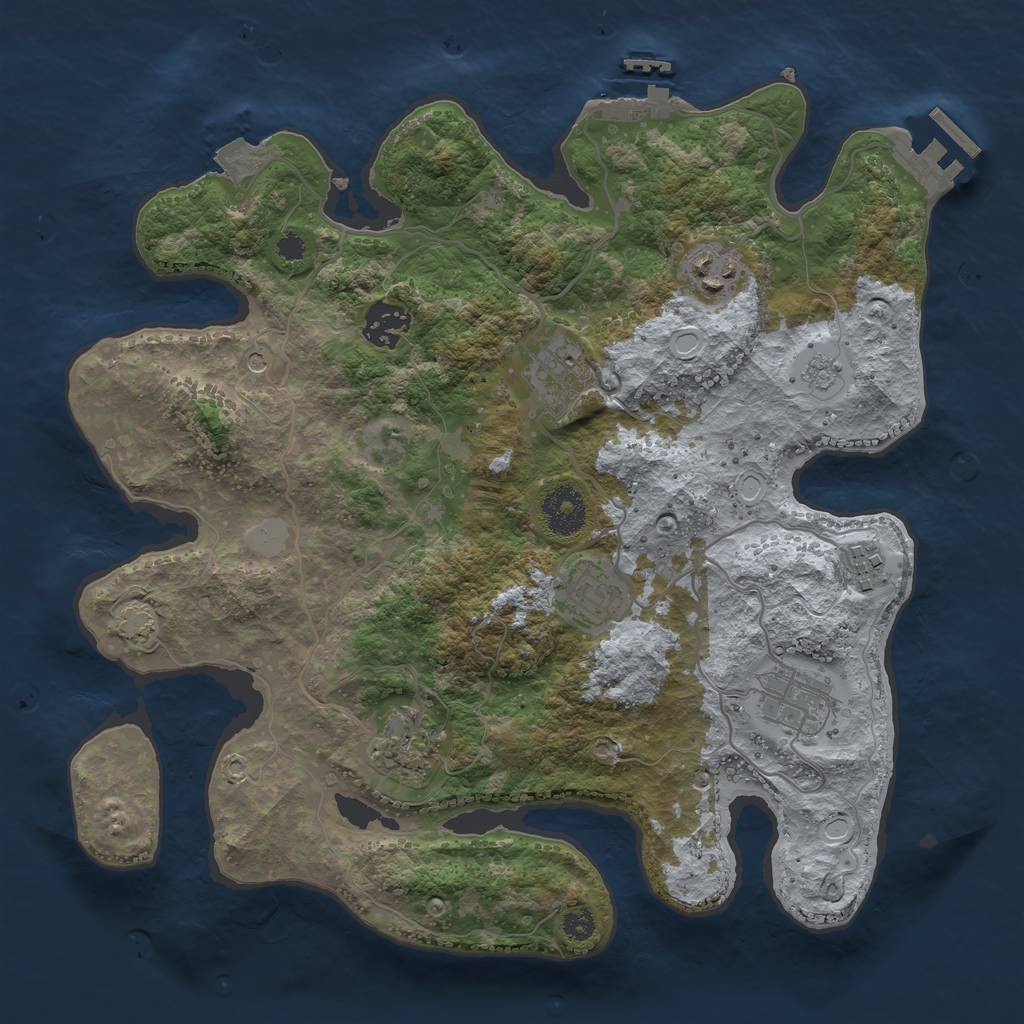 Rust Map: Procedural Map, Size: 3300, Seed: 1173608218, 15 Monuments