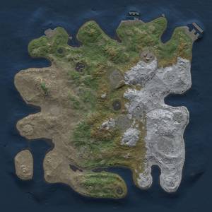 Thumbnail Rust Map: Procedural Map, Size: 3300, Seed: 1173608218, 15 Monuments