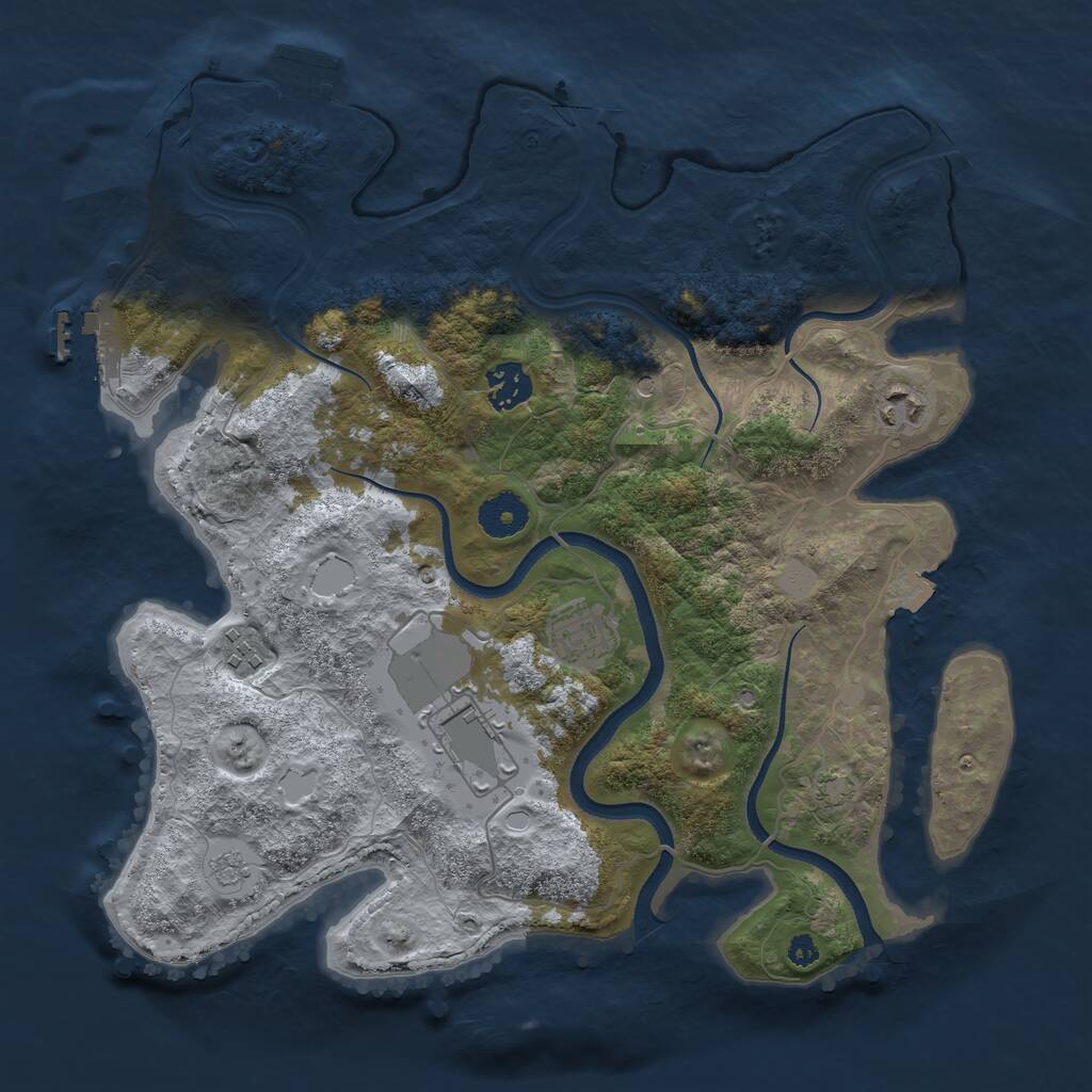 Rust Map: Procedural Map, Size: 3500, Seed: 1000073475, 13 Monuments