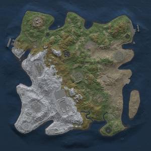 Thumbnail Rust Map: Procedural Map, Size: 3500, Seed: 1000073475, 17 Monuments