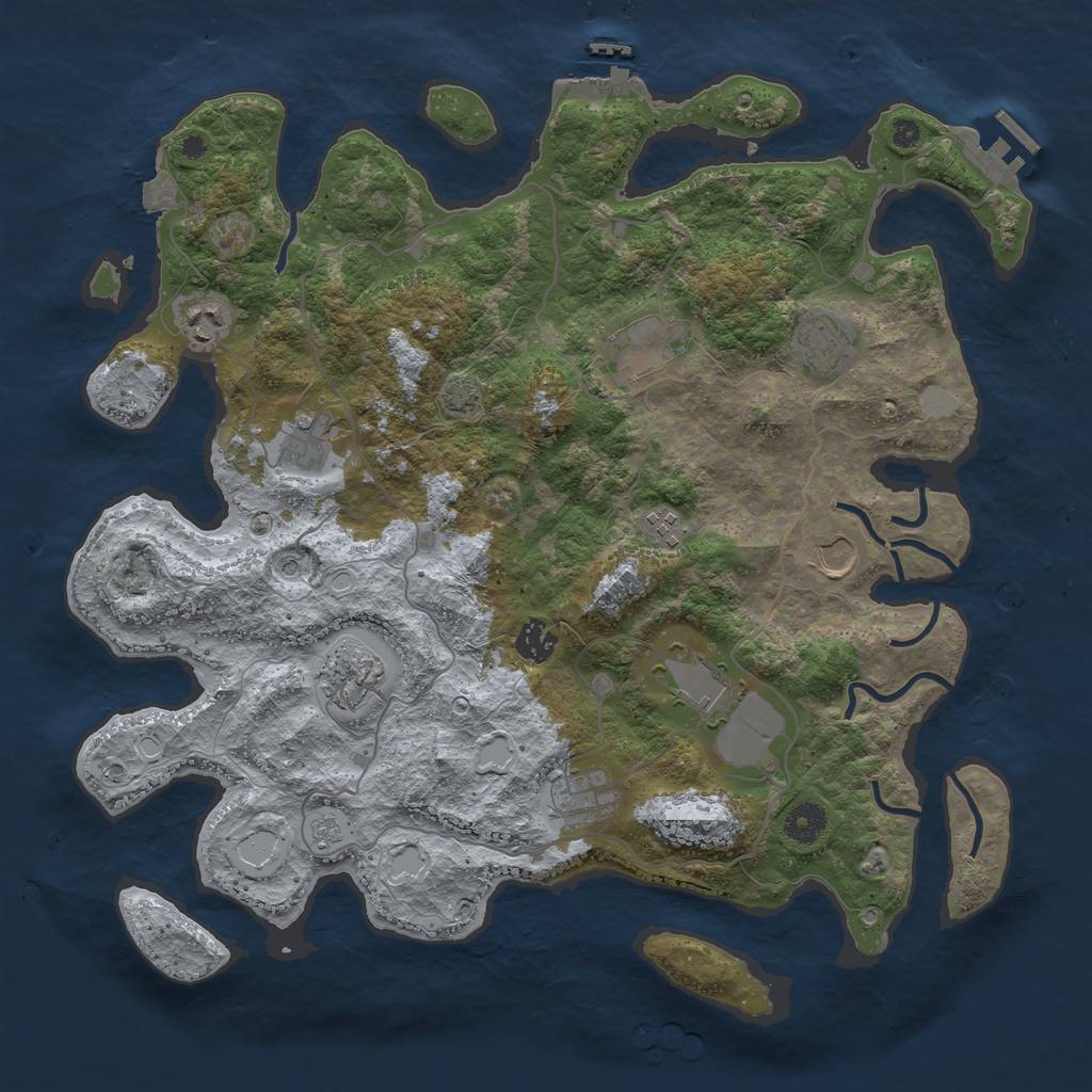 Rust Map: Procedural Map, Size: 4000, Seed: 5937, 18 Monuments