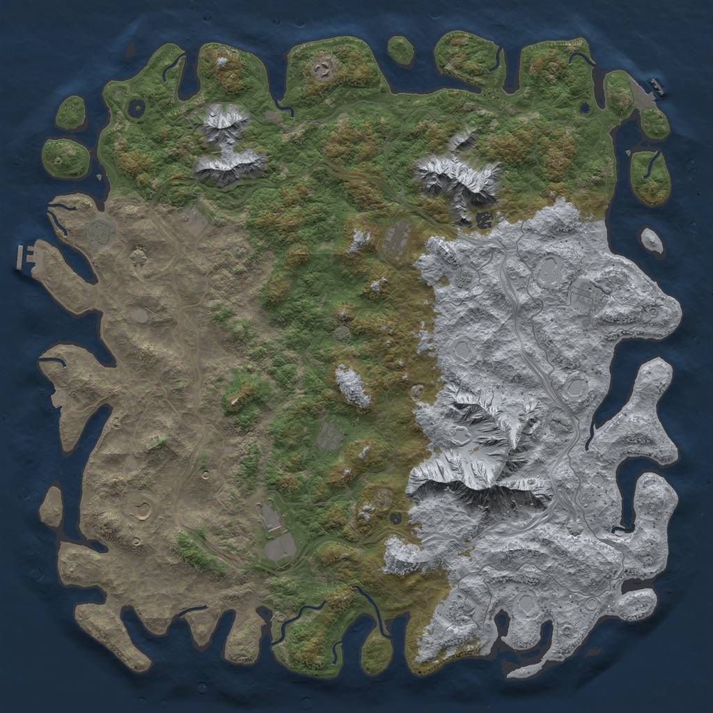 Rust Map: Procedural Map, Size: 6000, Seed: 7201984, 19 Monuments