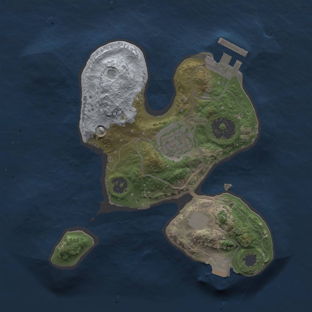 Rust Map: Procedural Map, Size: 2000, Seed: 1178624267, 5 Monuments