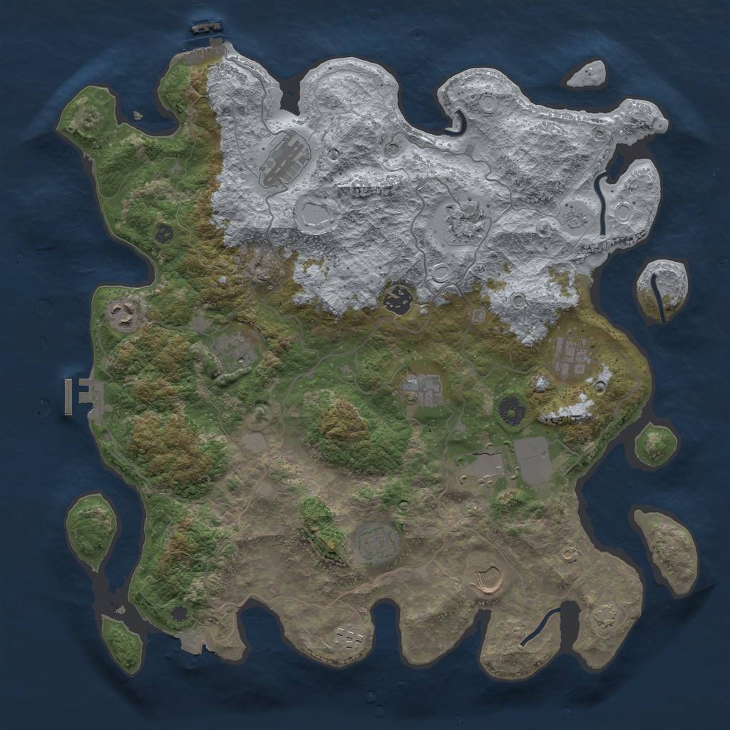 Rust Map: Procedural Map, Size: 4000, Seed: 1425768529, 19 Monuments