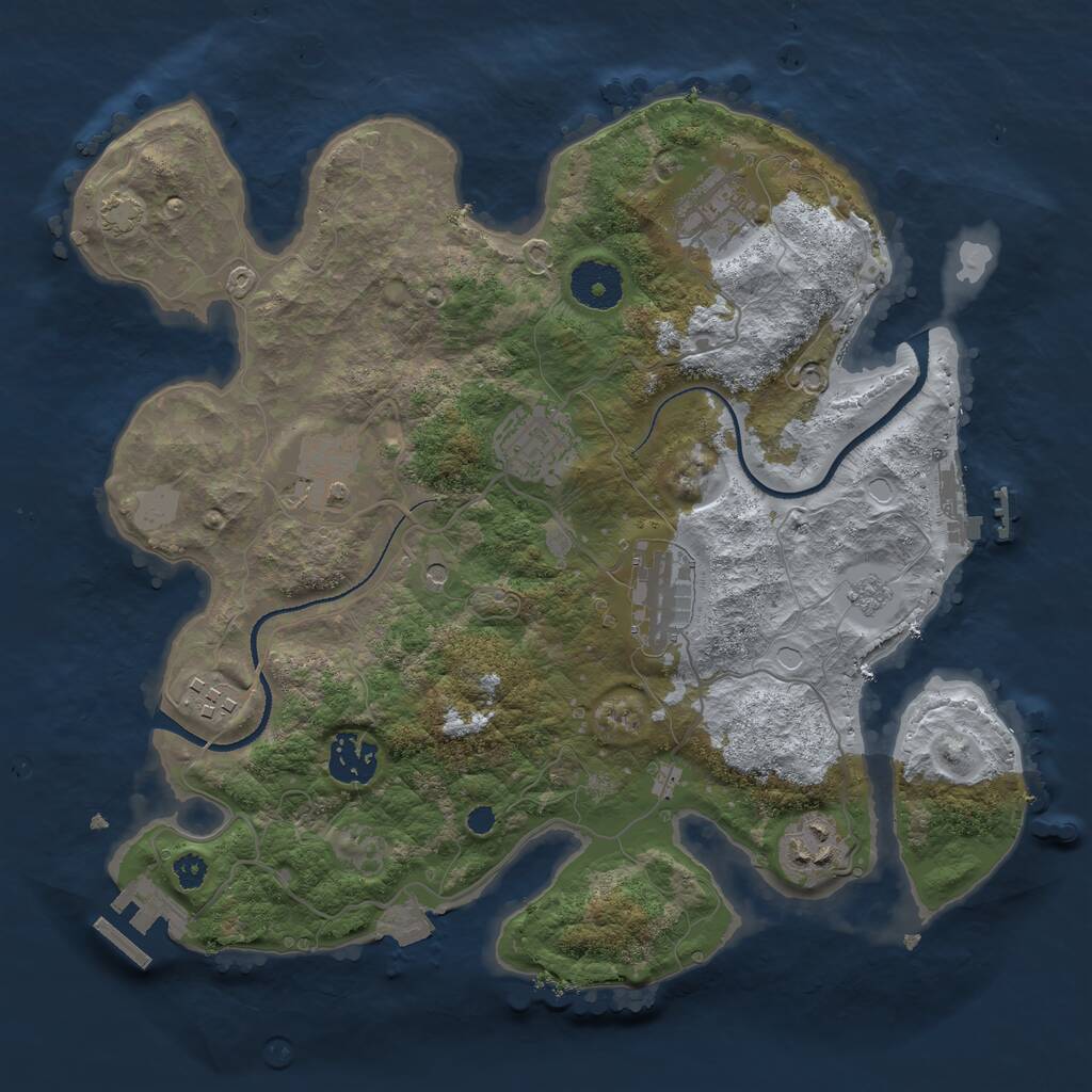 Rust Map: Procedural Map, Size: 3250, Seed: 150818711, 13 Monuments