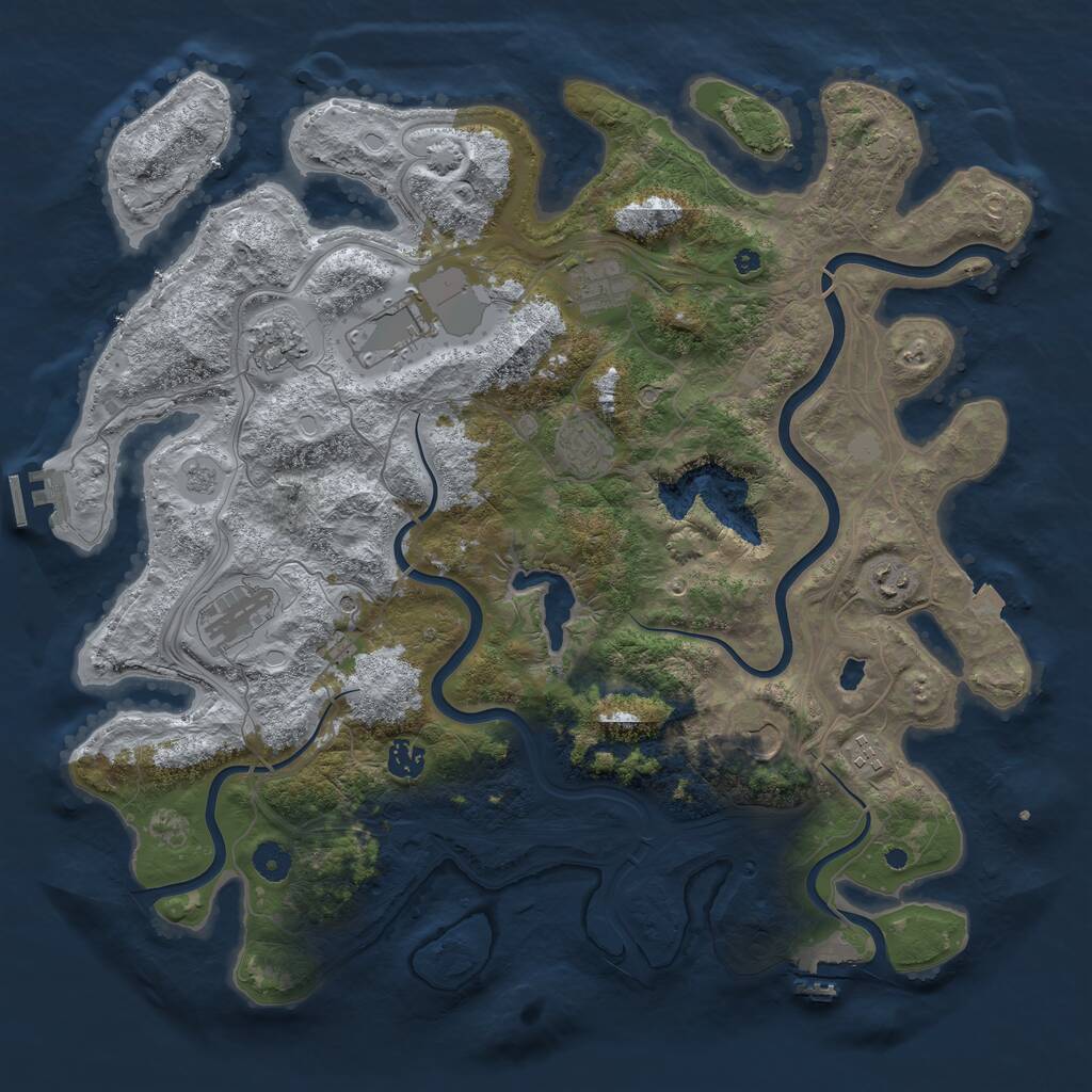 Rust Map: Procedural Map, Size: 4250, Seed: 243713193, 15 Monuments