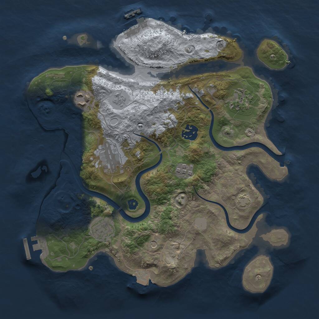 Rust Map: Procedural Map, Size: 3000, Seed: 1683120960, 12 Monuments