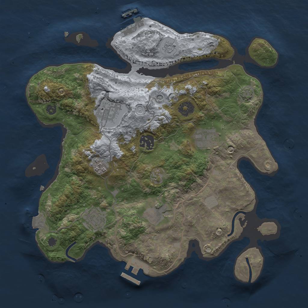 Rust Map: Procedural Map, Size: 3000, Seed: 1683120960, 14 Monuments