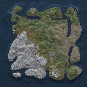 Thumbnail Rust Map: Procedural Map, Size: 3500, Seed: 1029160879, 17 Monuments