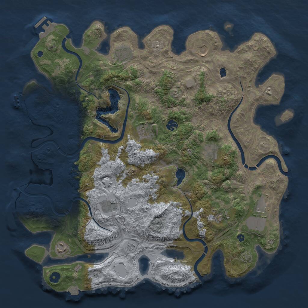 Rust Map: Procedural Map, Size: 4250, Seed: 357812458, 16 Monuments