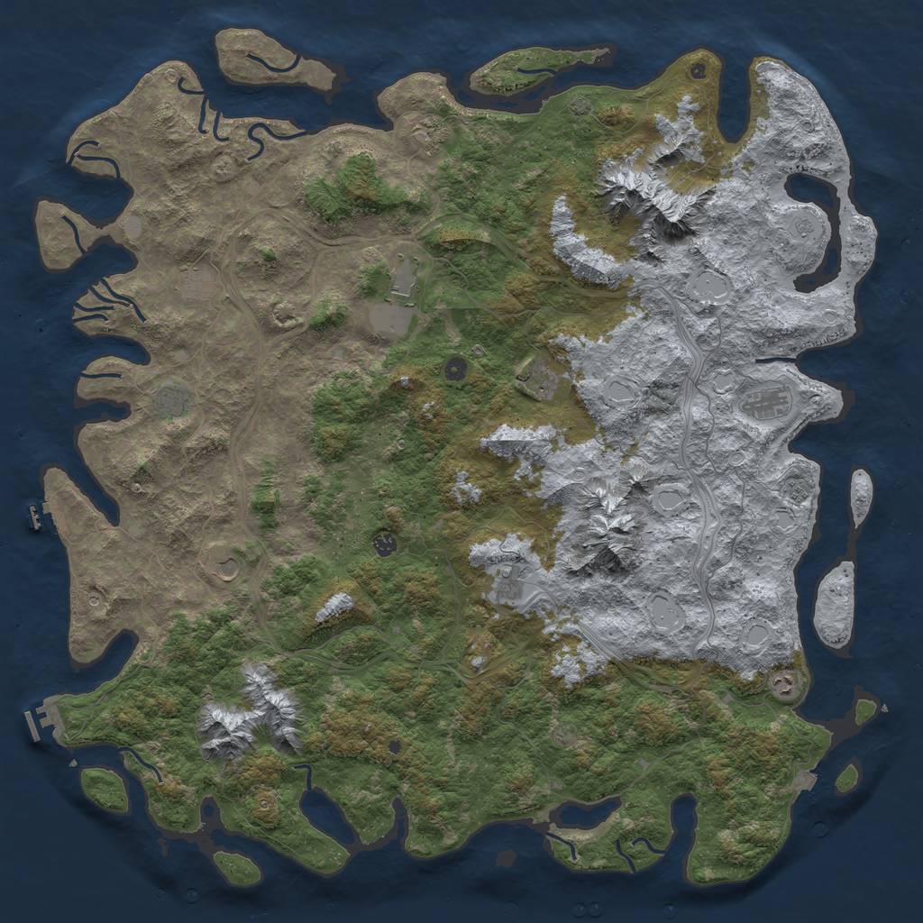 Rust Map: Procedural Map, Size: 6000, Seed: 32132, 19 Monuments