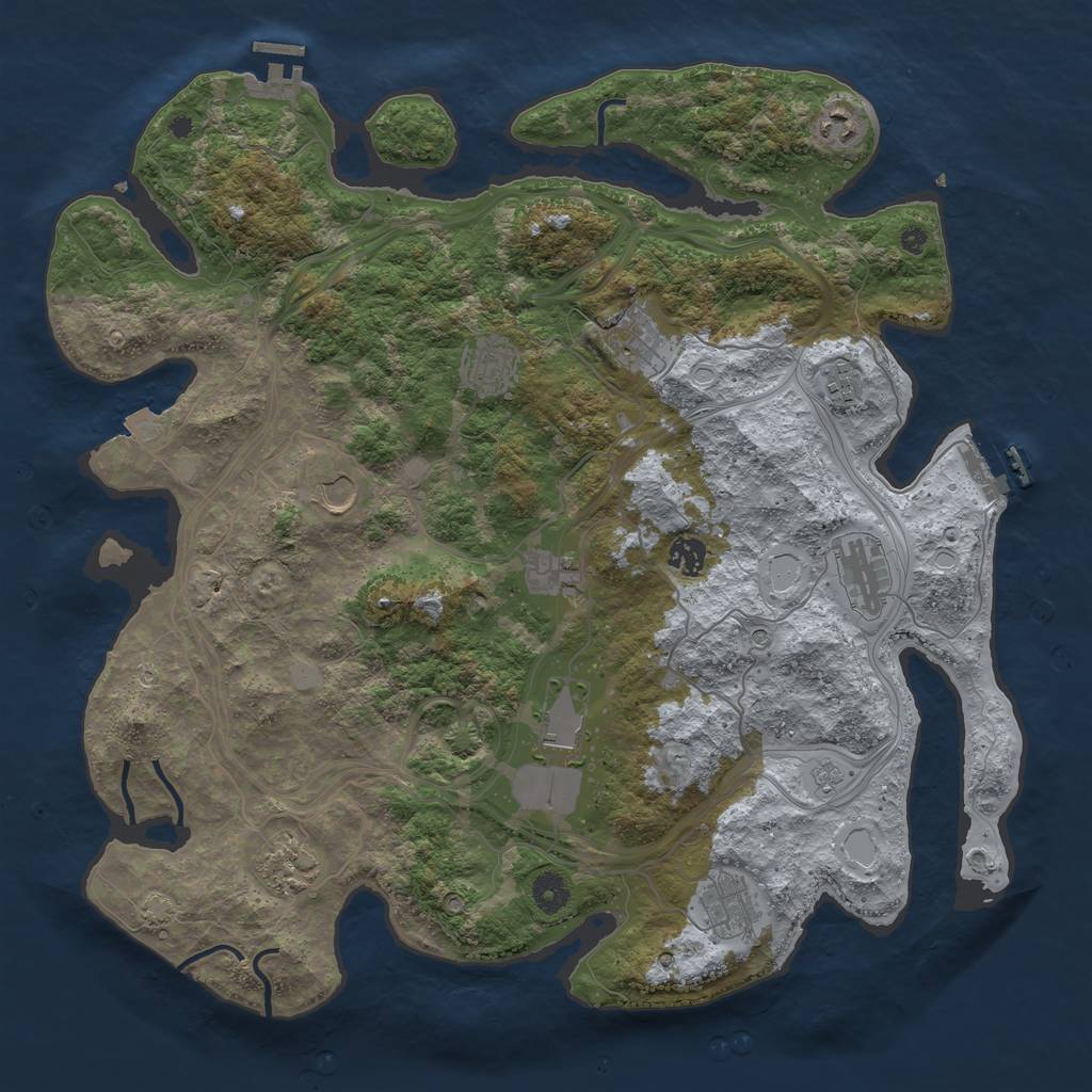 Rust Map: Procedural Map, Size: 4250, Seed: 31630, 19 Monuments