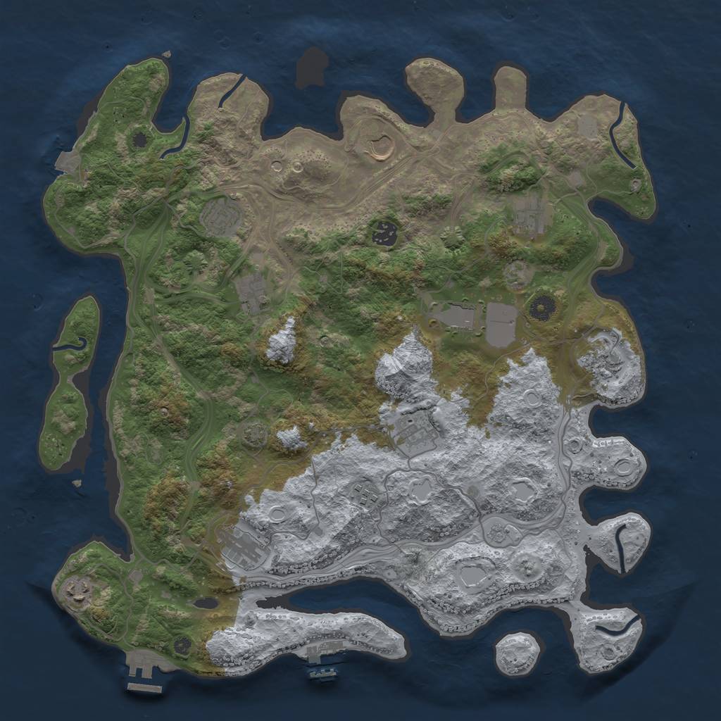 Rust Map: Procedural Map, Size: 4250, Seed: 2010843123, 19 Monuments