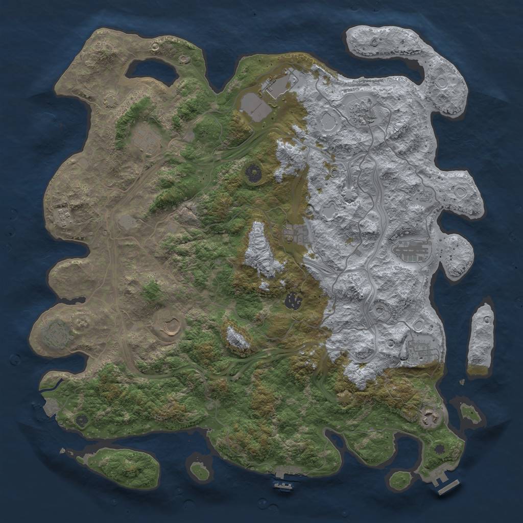 Rust Map: Procedural Map, Size: 4520, Seed: 804802009, 19 Monuments