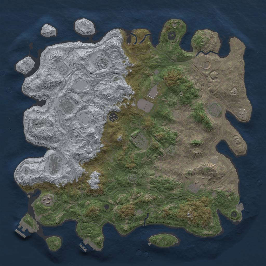 Rust Map: Procedural Map, Size: 4500, Seed: 14857854, 19 Monuments