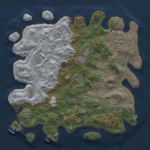 Thumbnail Rust Map: Procedural Map, Size: 4500, Seed: 14857854, 19 Monuments