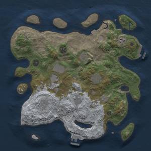 Thumbnail Rust Map: Procedural Map, Size: 3500, Seed: 7121323, 16 Monuments