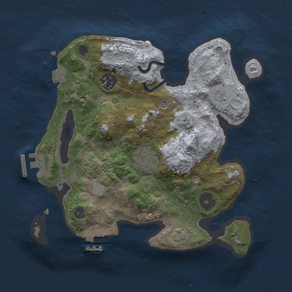 Rust Map: Procedural Map, Size: 2640, Seed: 46337, 10 Monuments