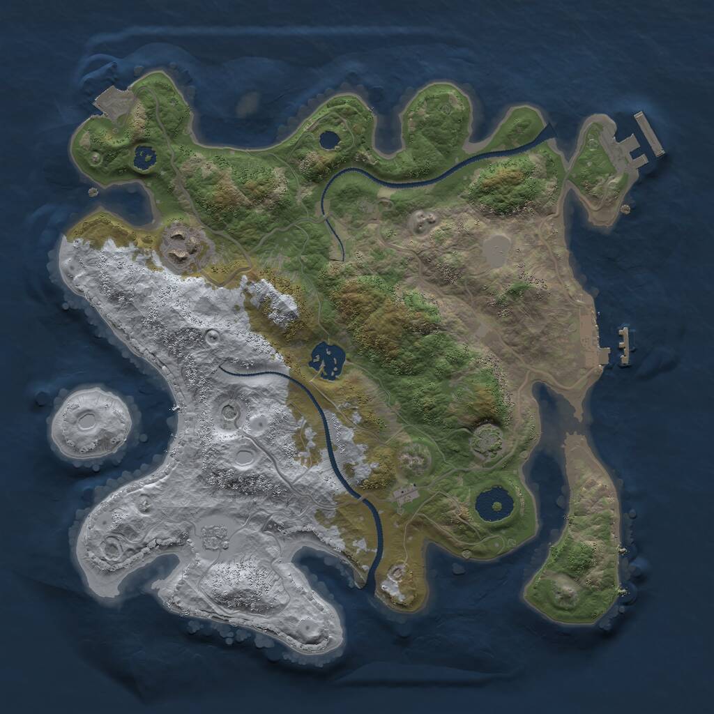 Rust Map: Procedural Map, Size: 3000, Seed: 663137564, 8 Monuments