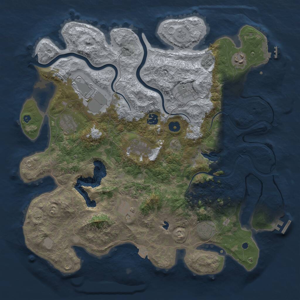 Rust Map: Procedural Map, Size: 4000, Seed: 615435549, 15 Monuments